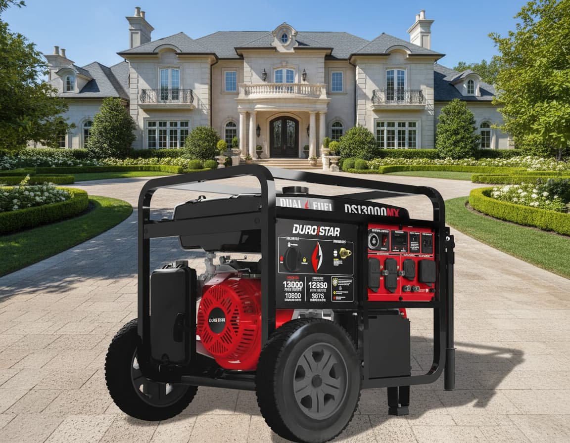 DuroStar DS13000MX 13,000-Watt 500cc Dual Fuel Portable Generator – Reliable Whole-Home & Emergency Backup Power