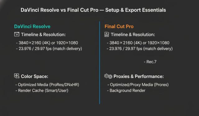DaVinci Resolve and Final Cut Pro export settings