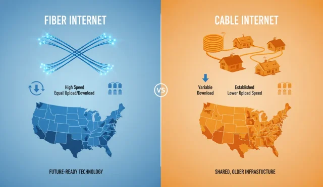 best internet providers in the USA fiber vs cable