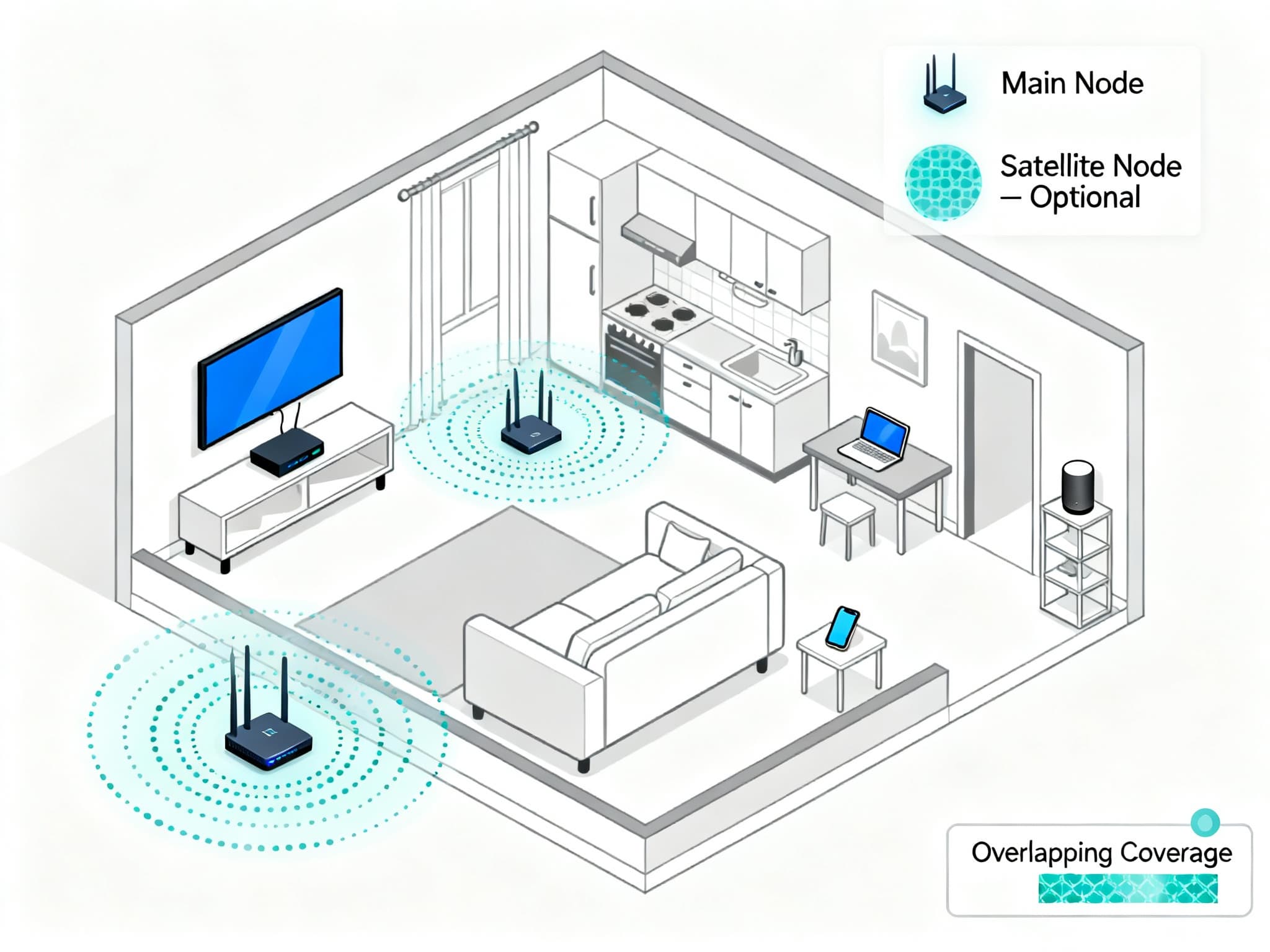 Mesh Wi-Fi Setup Guide with Home Layout Examples