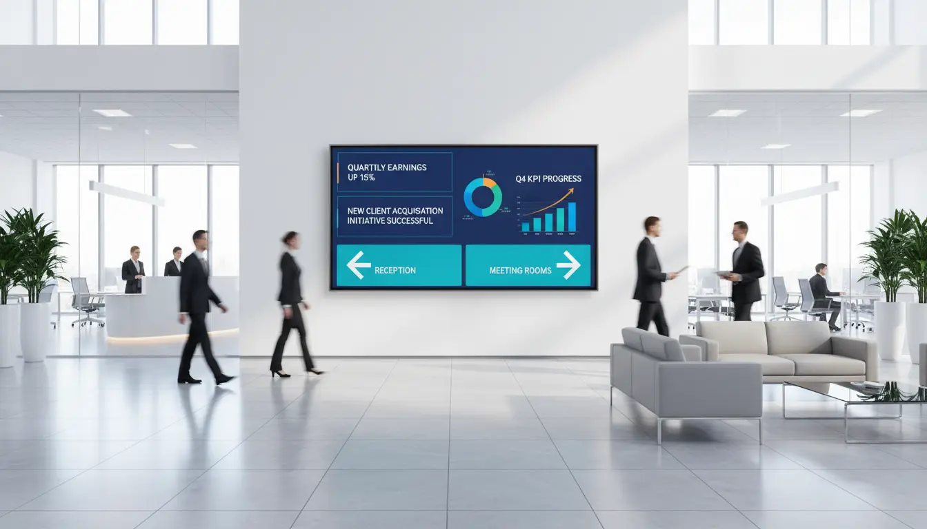 Best Info Display TV for Digital Signage: 4K Commercial Wall Screen for Corporate Communication
