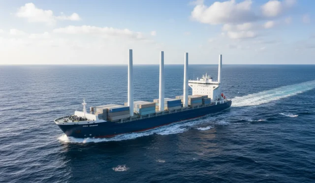 wind-powered cargo ship