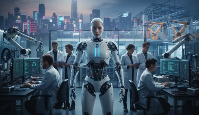 Humanoid robots in US laboratories and Asian robotics giants