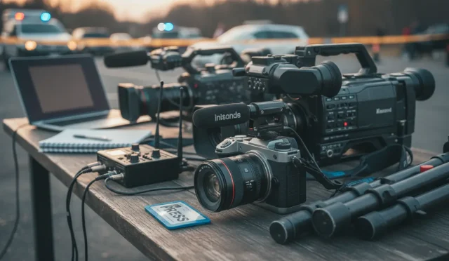 journalist and field reporter cameras