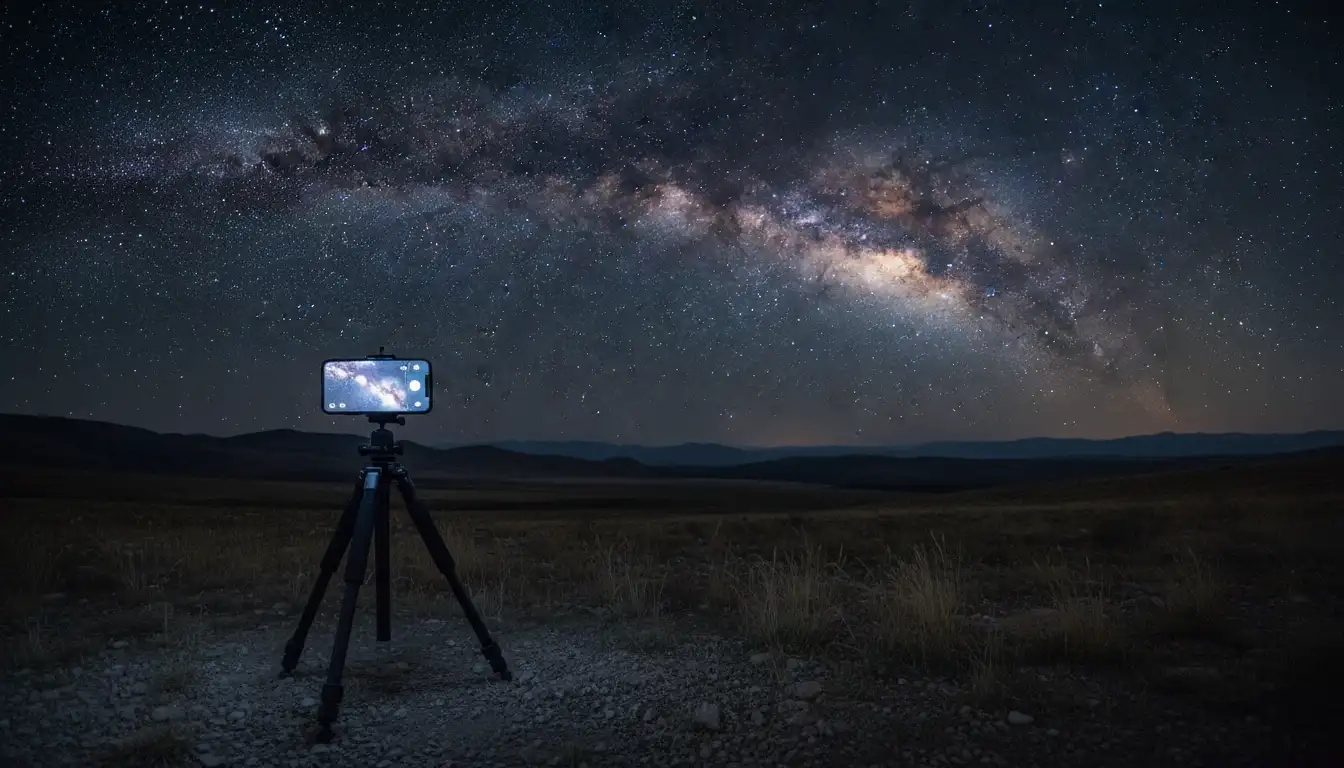Beginner Phone Astrophotography: Tripod Setup and Manual Exposure Settings for Sharp Night Sky Shots