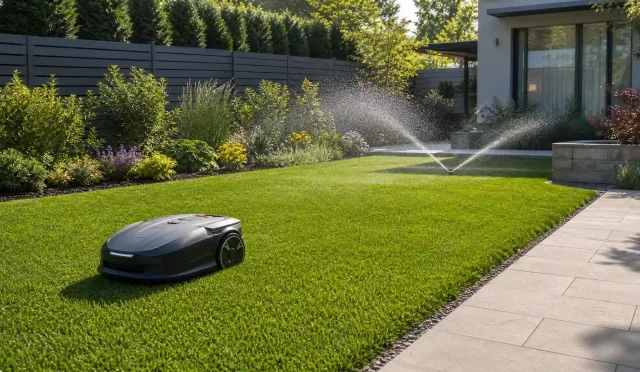 smart yards with automated lawnmowers and sprinklers