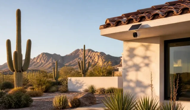 best solar powered security cameras for sunny Arizona homes