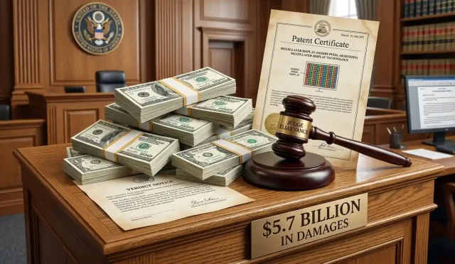 Apple $5.7 billion patent infringement verdict
